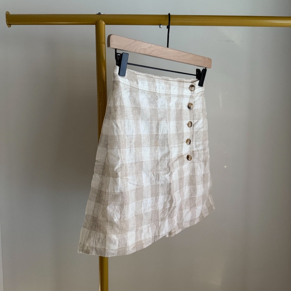 LNWOT Madewell Tulip Hem Mini Linen Skirt